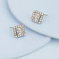 Silver Plated Cz & Pearl Square Stud Earring For Women - Wahe Jewels - Swadesiicart