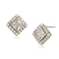 Silver Plated Cz & Pearl Square Stud Earring For Women - Wahe Jewels - Swadesiicart