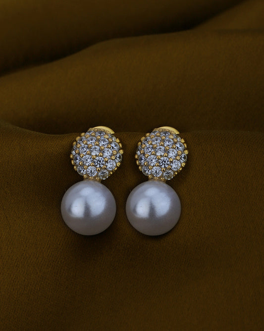 Gold-Polished With Cz Drop Earring For Women - Wahe Jewels - Swadesiicart