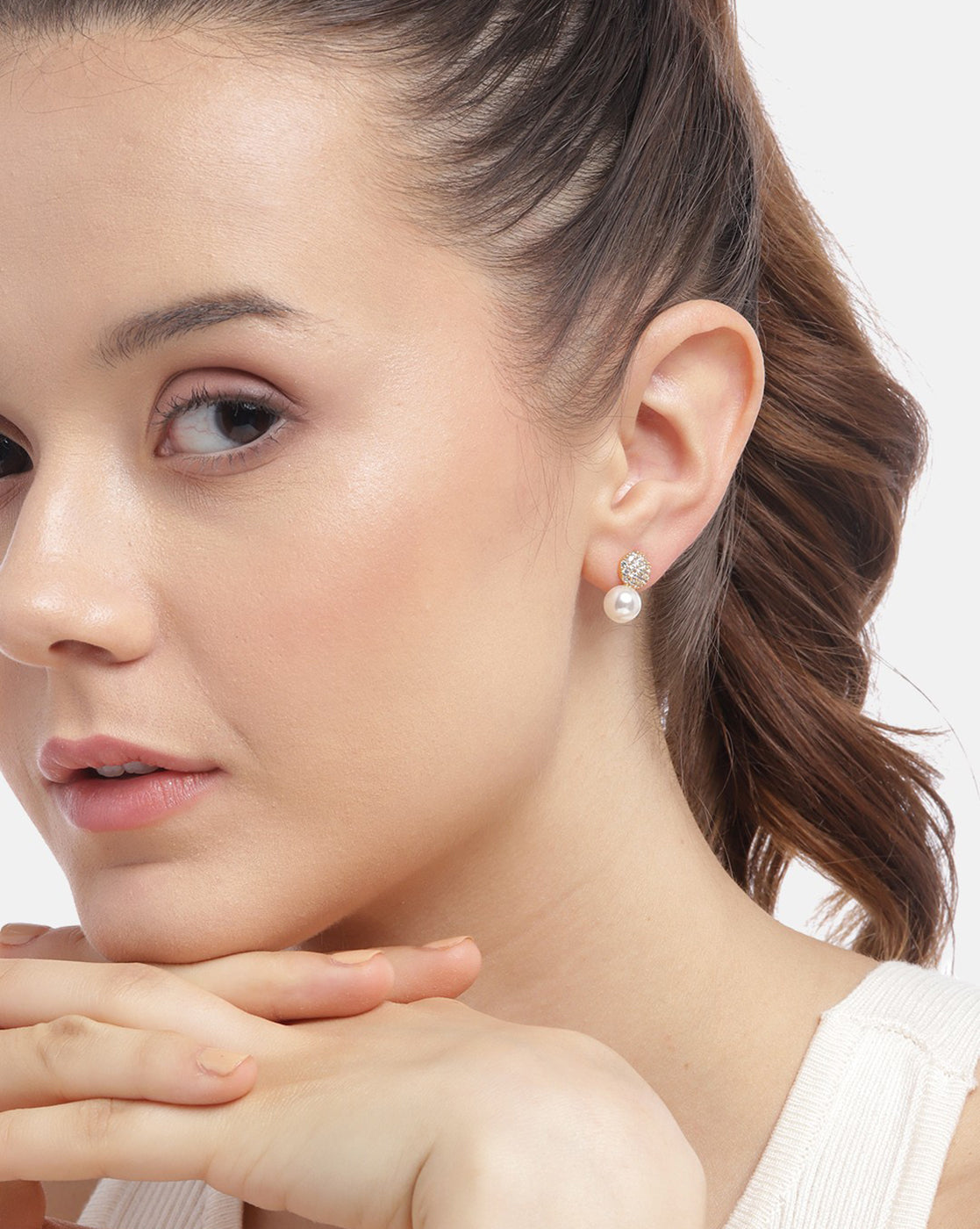 Gold-Polished With Cz Drop Earring For Women - Wahe Jewels - Swadesiicart