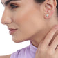 Rhodium Plated Minimal Threader Earrings With Hearts - Wahe Jewels - Swadesiicart