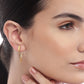 Rhodium Plated With Cz Leaf Fancy Drop Earring For Women - Wahe Jewels - Swadesiicart