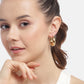 Premium Jewellery - Multi Colour Toned Cz Studded Silver - Plated Floral Shaped Oxidised Drop Earrings - Wahe Jewels - Swadesiicart