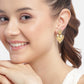 Gold-Polished & Pearl Circular Hoop Earring - Wahe Jewels - Swadesiicart