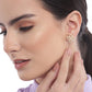 Rhodium Plated Silver Toned Pink Cz Studded Teardrop Shape Stud Earrings For Women - Wahe Jewels - Swadesiicart