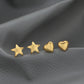 Set Of 2 - Gold-Polished Star And Heart Stud Earring For Women - Wahe Jewels - Swadesiicart