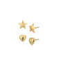Set Of 2 - Gold-Polished Star And Heart Stud Earring For Women - Wahe Jewels - Swadesiicart