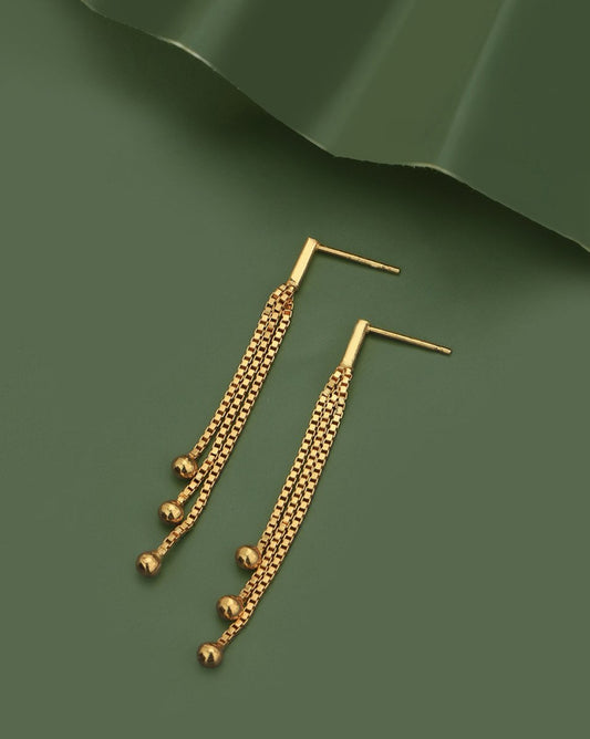 925 Sterling Silver Gold-Polished With Cz Contemporary Stud Earring For Women - Wahe Jewels - Swadesiicart