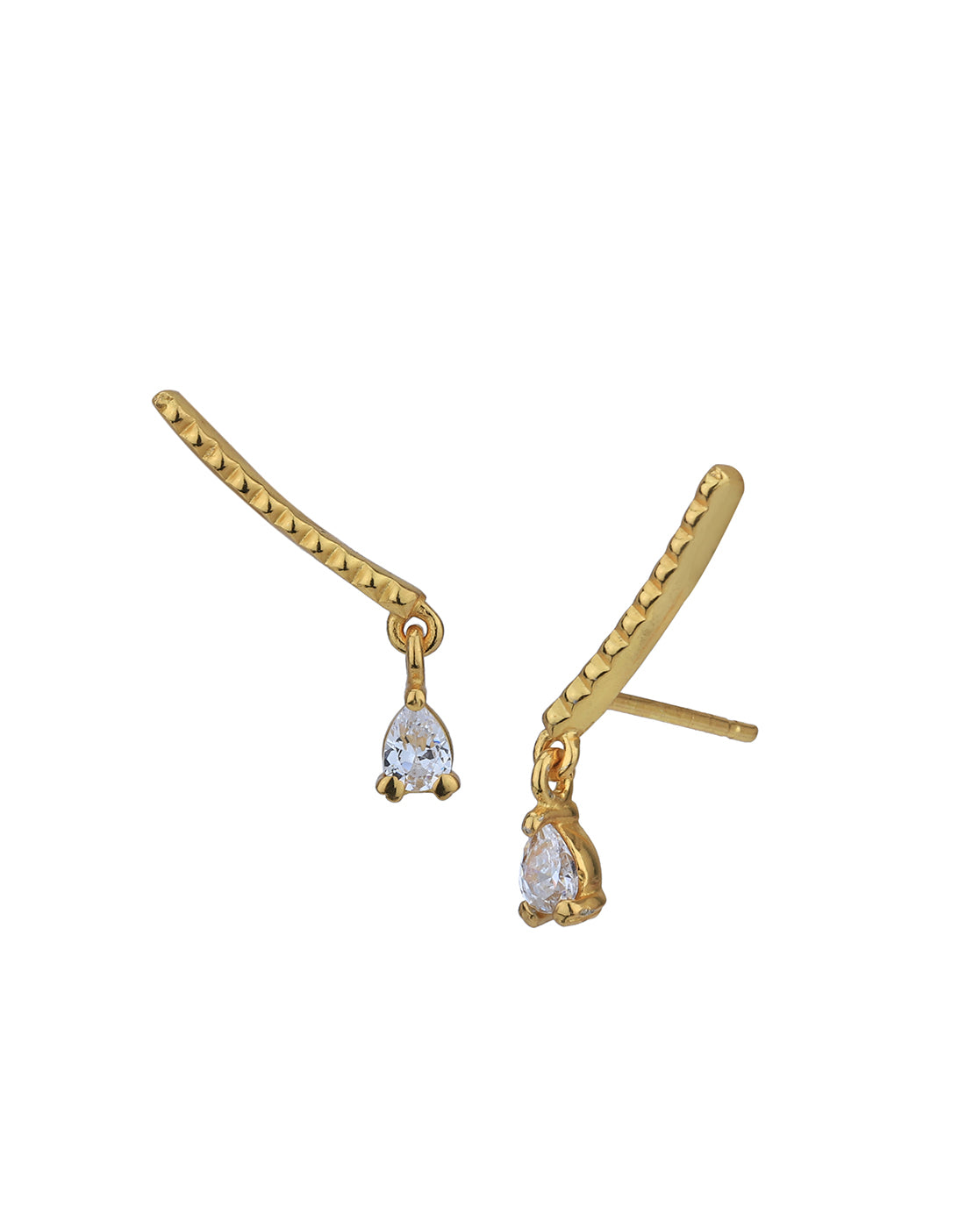 Gold-Polished With Cz Climber Ear - Cuff Earring - Wahe Jewels - Swadesiicart
