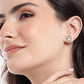 Rhodium Plated Cz Contemporary Stud Earring For Women - Wahe Jewels - Swadesiicart
