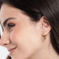 Pink 925 Sterling Silver Rhodium Plated Cz Floral Stud Earring - Wahe Jewels - Swadesiicart