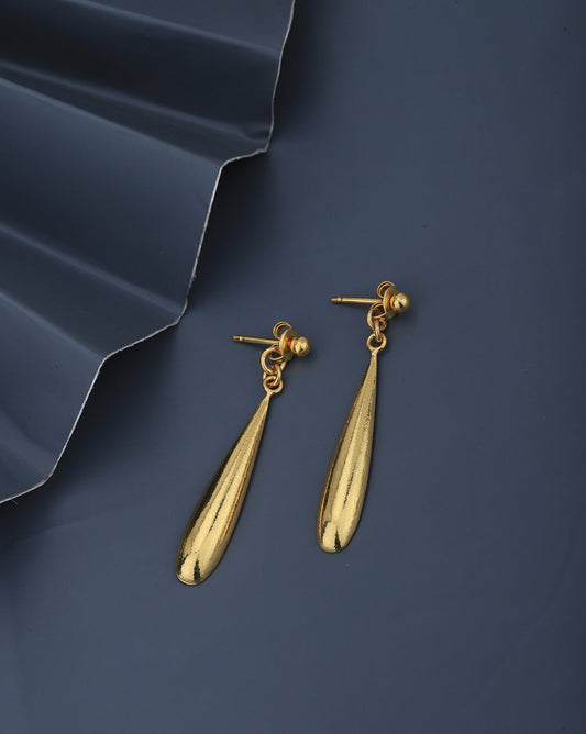 Rose Gold-Polished Half Hoop Earrings With Pearl - Wahe Jewels - Swadesiicart