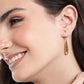 Rose Gold-Polished Half Hoop Earrings With Pearl - Wahe Jewels - Swadesiicart