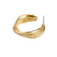 Gold-Polished Cz Fancy Half Hoop Earring For Women - Wahe Jewels - Swadesiicart