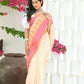 Beatitude Cream Cotton Paisley Border Tangail Handloom Saree