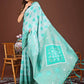 Shree Shyam Fashion Sajni Sea Green Linen Cotton Saree