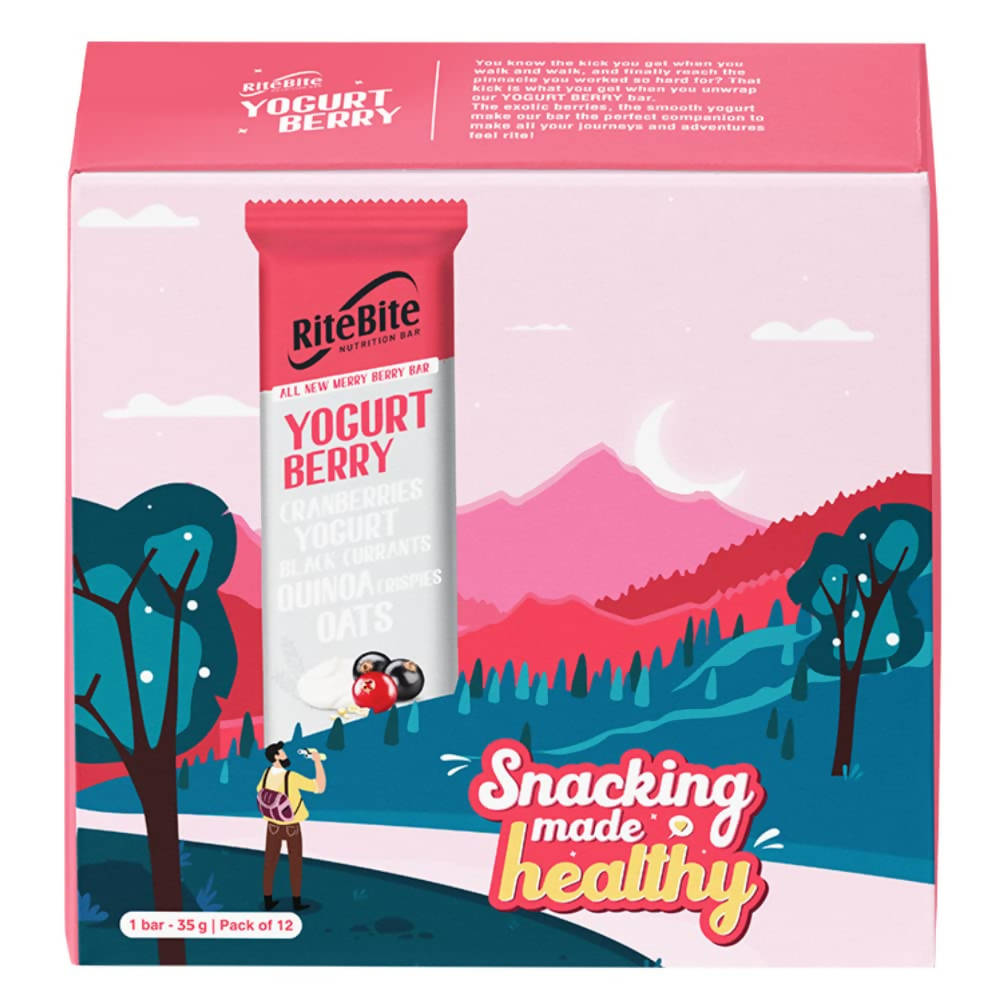 RiteBite Max Protein Yogurt Energy Berry Nutrition Bar - Swadesiicart