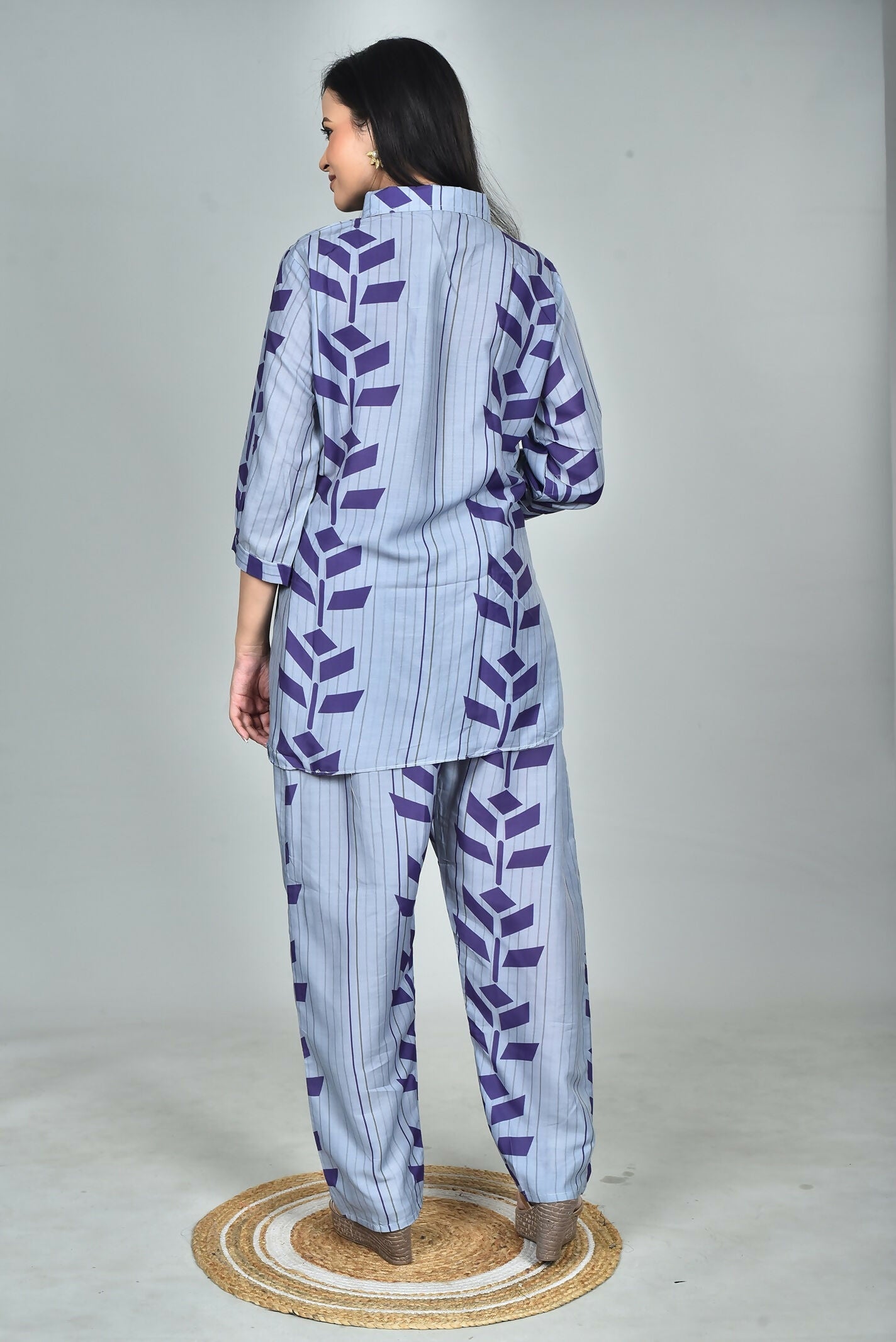 Morchari Digital Print Semi Muslin Co-Ord Set Top & Trouser-Multicolor - Swadesiicart