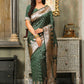 Astita Banarasi Silk Dark Green Saree | Swadesiicart