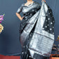 Jyoti Fashion Women's Black Soft Banarasi Silk Zari Woven Saree with Blouse | Swadesiicart