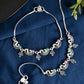 VOJ Set of 2 Silver Plated Multi Color Meenakari Anklet - Swadesiicart