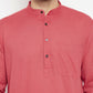 Even Apparels Rust Pure Cotton Long Men's Kurta With Band Collar | Swadesiicart