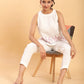 BohoJazz Flamingo Embroidered Linen Co-ord Set - Swadesiicart