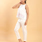 BohoJazz Flamingo Embroidered Linen Co-ord Set - Swadesiicart
