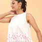 BohoJazz Flamingo Embroidered Linen Co-ord Set - Swadesiicart