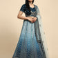 Blue Fancy Net Sequence Embroidered Lehenga Choli with Dupatta - Dhara | Swadesiicart