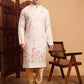Cream Cotton Printed Chikankari Embroidery Work Kurta - Mahotsav | Swadesiicart