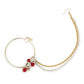 Gold-Pleated Red White Kundan Studded Beaded Nosepin - Ruby Raang | Swadesiicart