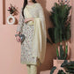 Jyoti Fashion Women's Green Cotton Floral Digital Printed Kurta with Trouser & Dupatta | Swadesiicart