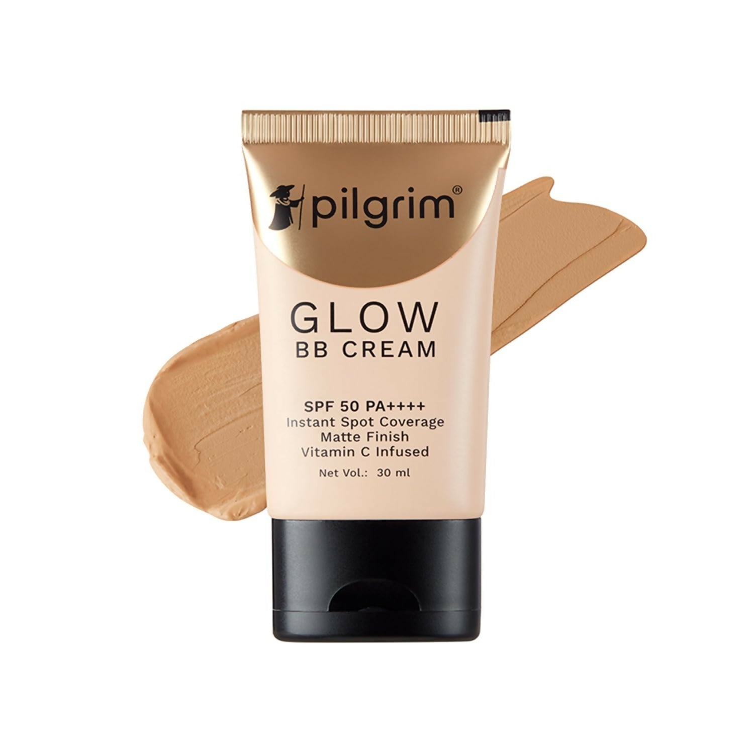 Pilgrim Glow BB Cream SPF 50 PA++++ Instant Spot Coverage Matte Finish Vitamin C Infused - Beige Glow - Pilgrim