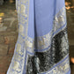 Joban Fashion Silver Crepe Chiffon Pure Handloom Banarasi Silk Saree | Swadesiicart