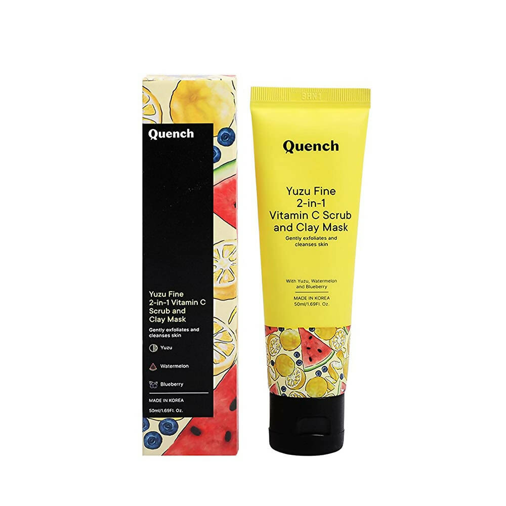 Quench Botanics Yuzu Fine 2-in-1 Vitamin C Scrub and Clay Mask - Korean Skincare | Swadesiicart