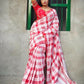 Exclusive Collection Beautiful Check Red Pure Cotton Woven Handloom Saree With Running Blouse Piece - Swadesiicart