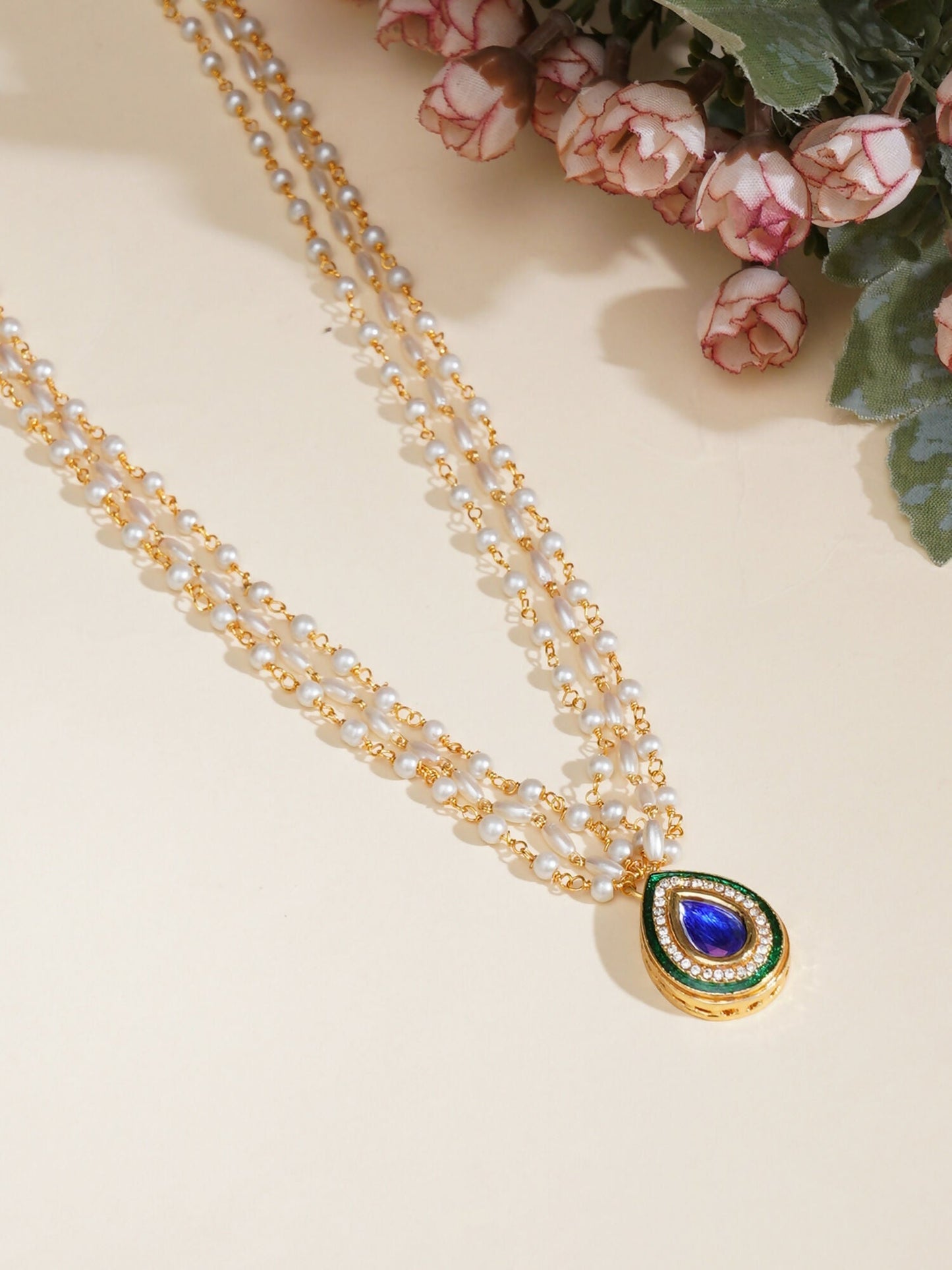 Kundan Necklace (Gold) - Ruby Raang | Swadesiicart
