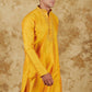 Bluesaanchi Men's Handloom Embroidered Yellow Kurta Set | Swadesiicart
