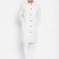 Even Apparels White Rayon Men's Sherwani Kurta With Open Front | Swadesiicart