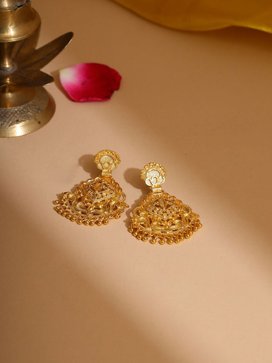 Ruby Raang Traditional Gold Earrings | Swadesiicart