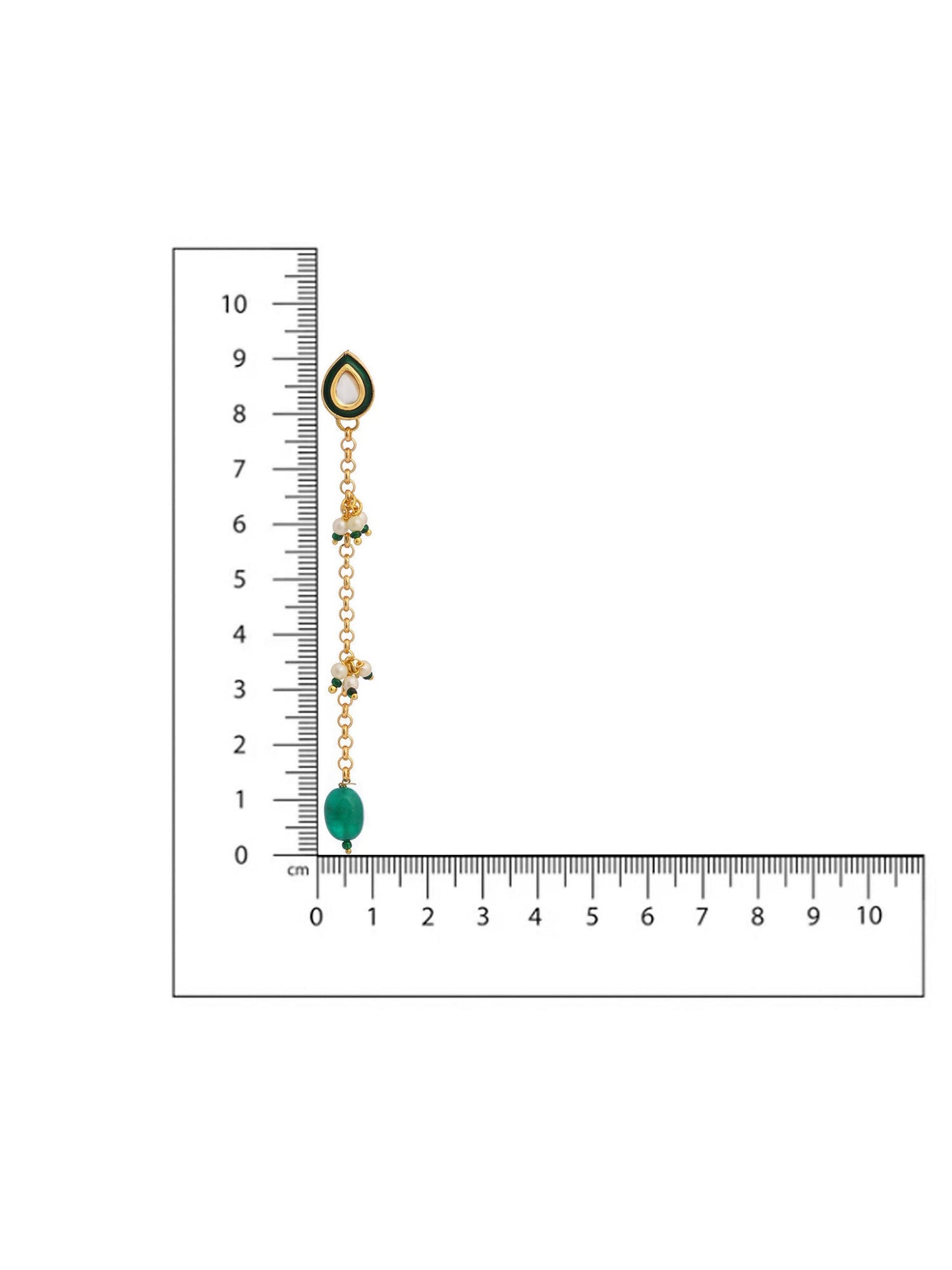 Ruby Raang Green Long Kundan Dangler Earrings | Swadesiicart