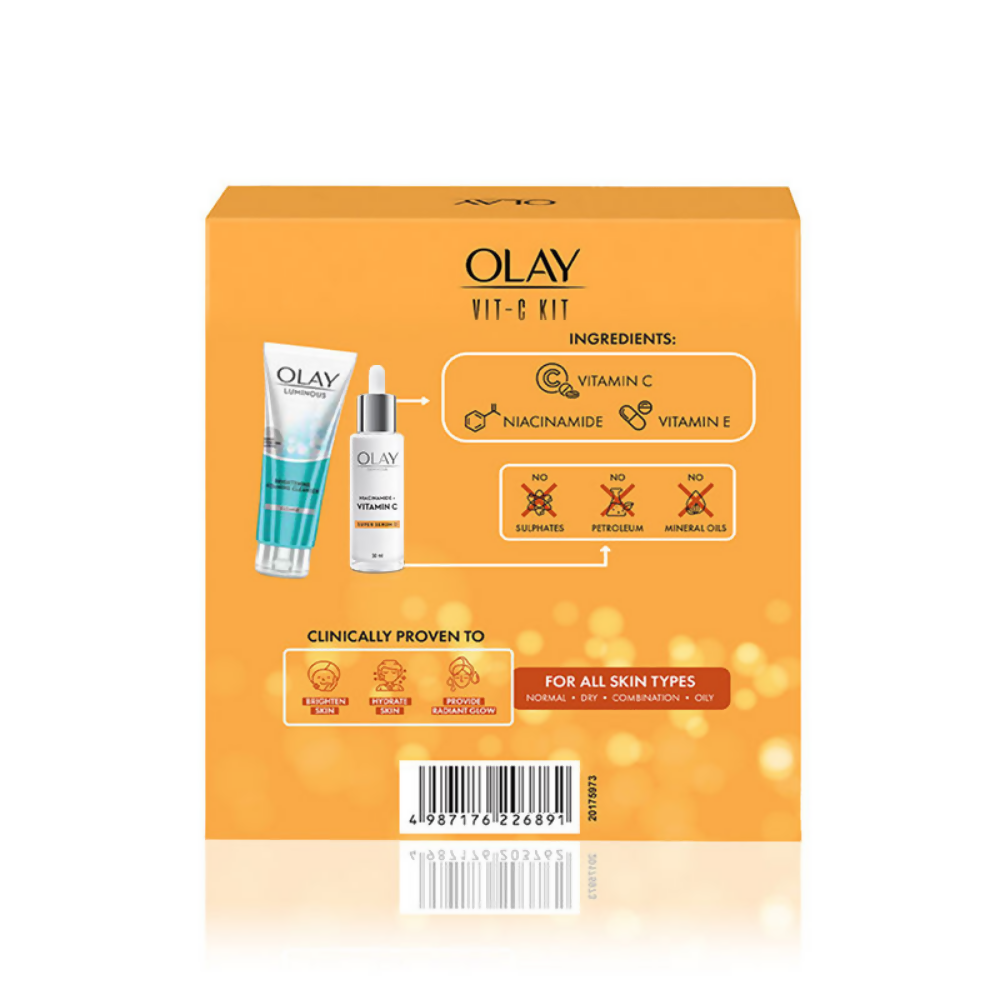 Olay Hydration Boost Kit With Niacinamide + Vitamin-C Super Serum & Cleanser - Swadesiicart
