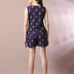 Myshka Women's Blue Printed Round Neck Party Top With Shorts Co-ord set - Swadesiicart
