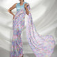 Blue Georgette Sequence Embroidery Saree With Unstitched Blouse Piece - Rajal