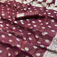 DEIANA'S Beautiful Designer Golden zari Soft Cotton Saree - Wine - Swadesiicart
