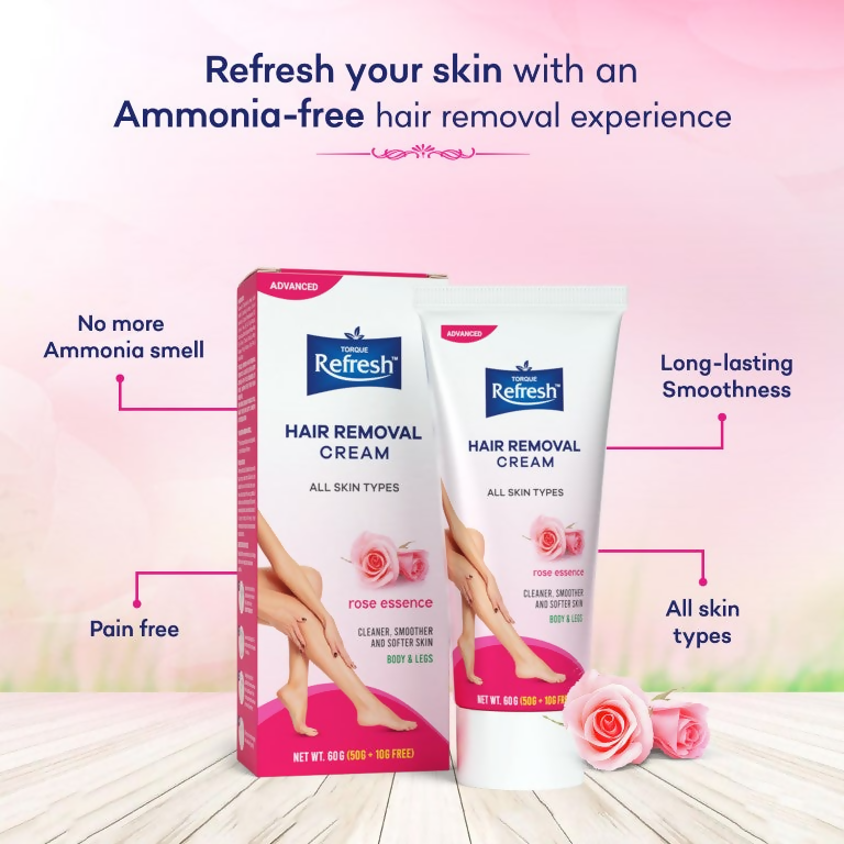 Torque's Refresh Hair Removal Cream With Rose Essence - Swadesiicart