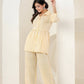 Kaajh Women's Yellow Printed Cotton Co-ord Set - Swadesiicart