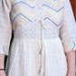 Aayaa Designer Multi Thread Hand Work Khadi Cotton One Piece Dress - Off White