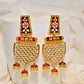 Traditional Gold-Polished Meenakari Maroon Jhumka Jhumki Earrings By House of Ree - House of Ree